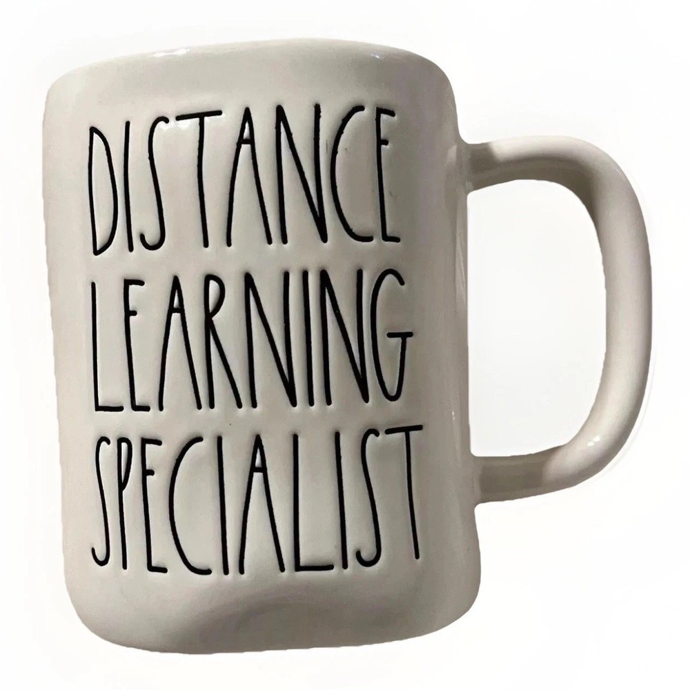 Rae Dunn Distance Learning Specialist Mug White Teal Interior Magenta Artisan